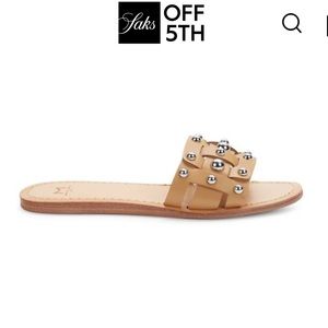Marc Fisher Pava studded leather flat sandal